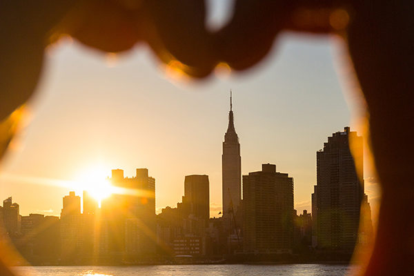 New York skyline heart